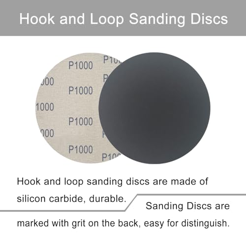 Rvetol 6 Inch 50 Pcs Wet Dry Sanding Discs Hook and Loop, 1000 1500 2000 3000 5000 Assorted Grit Waterproof Sandpaper Silicon Carbide for Random Orbital Sander, Automotive Wood Metal Polishing & Sanding - Image 3