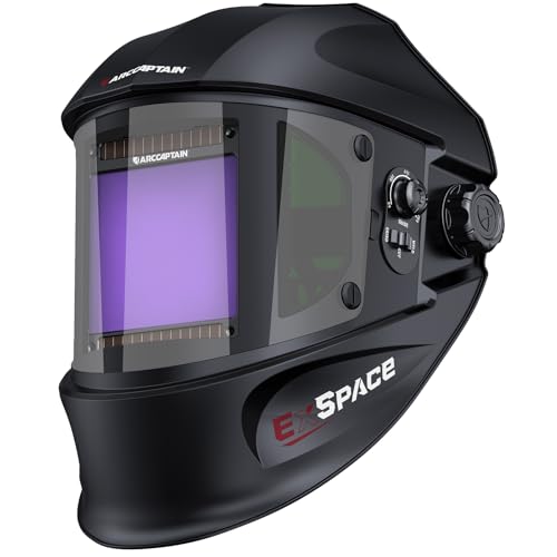 ARCCAPTAIN Auto Darkening Welding Helmet with Side View, 180° Panoramic View, 1/1/1/1 True Color Large Viewing Welding Hood with 4 Arc Sensor Solar Powered, Wide Shade 4/5-9/9-13 for TIG MIG ARC CUT - Image 1