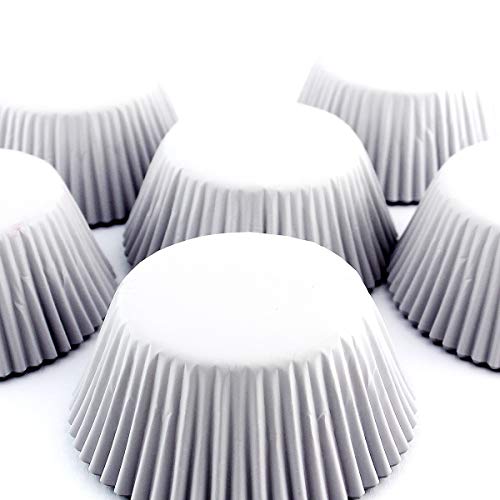 Eoonfirst Light Gray Foil Cupcake Case Liners Baking Muffin Paper Cups 198 Pcs - Image 2