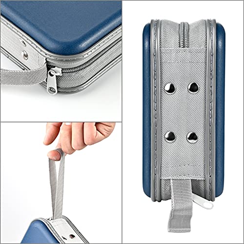 UENTIP CD Case for Car,48 Capacity DVD Case Portable Zipper Holder Large Storage CD Wallet CD Organizer Home Travel (Dark Blue, 48) - Image 3