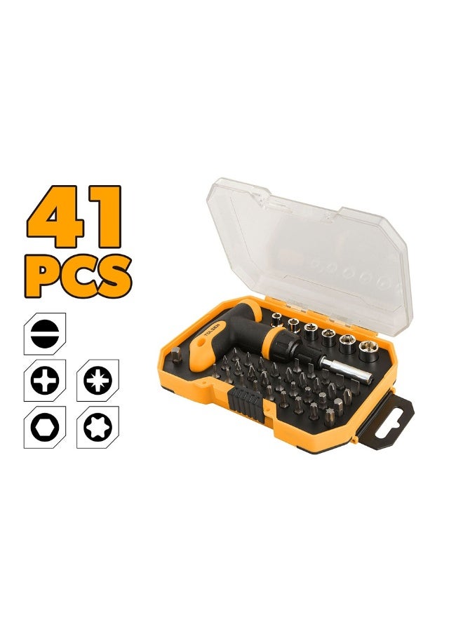 Tolsen 20036 41-Piece Bits and Sockets Set Quick Change T-Handle Driver Kit with Case - Image 2