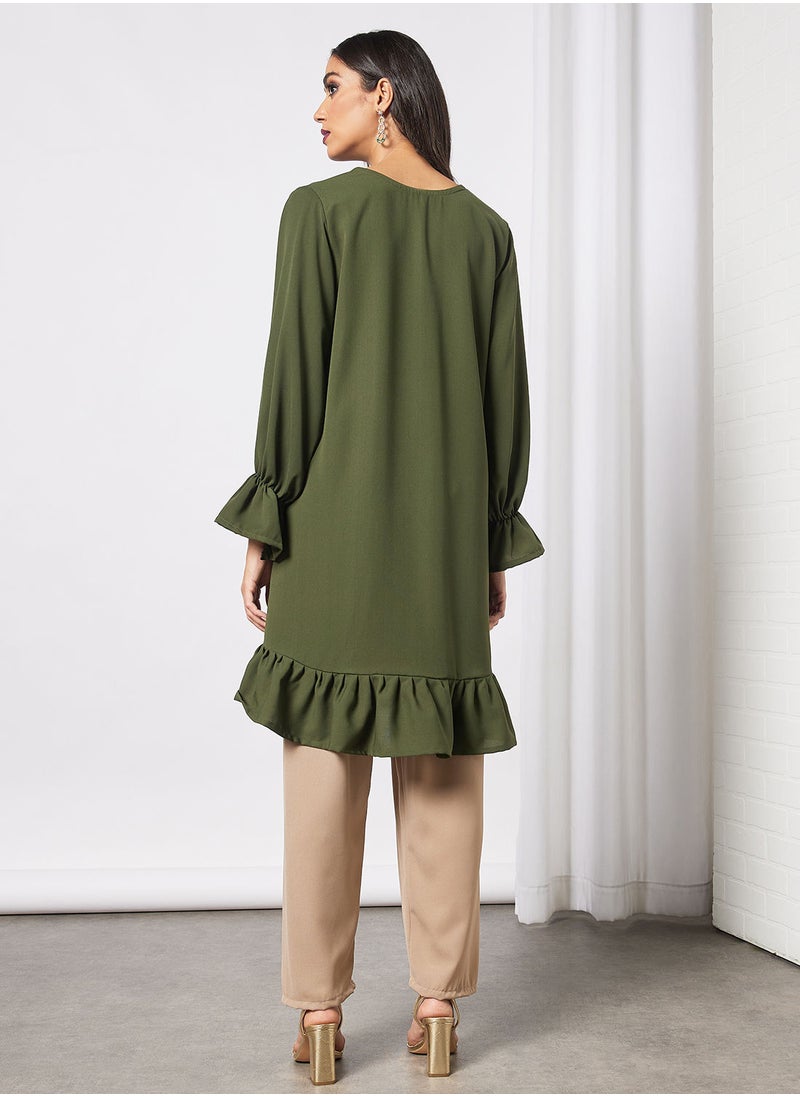 HANA & SARA - Modest Set Of Top With Pants - Image 1
