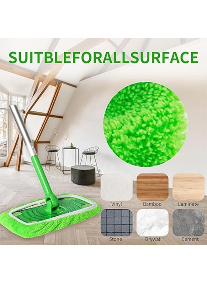 4 قطع من وسادات ممسحة من الألياف الدقيقة قابلة لإعادة الاستخدام ومتوافقة مع وسادات ممسحة مبللة قابلة للغسل، وسادة إعادة تعبئة لممسحة مبللة مزدوجة الغرض لممسحات تنظيف مقاس 10-12 بوصة - Image 4