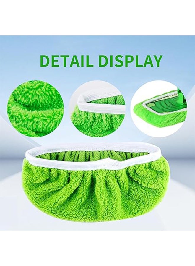 4 قطع من وسادات ممسحة من الألياف الدقيقة قابلة لإعادة الاستخدام ومتوافقة مع وسادات ممسحة مبللة قابلة للغسل، وسادة إعادة تعبئة لممسحة مبللة مزدوجة الغرض لممسحات تنظيف مقاس 10-12 بوصة - Image 3