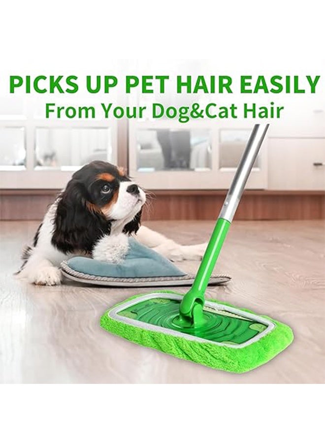 4 قطع من وسادات ممسحة من الألياف الدقيقة قابلة لإعادة الاستخدام ومتوافقة مع وسادات ممسحة مبللة قابلة للغسل، وسادة إعادة تعبئة لممسحة مبللة مزدوجة الغرض لممسحات تنظيف مقاس 10-12 بوصة - Image 5