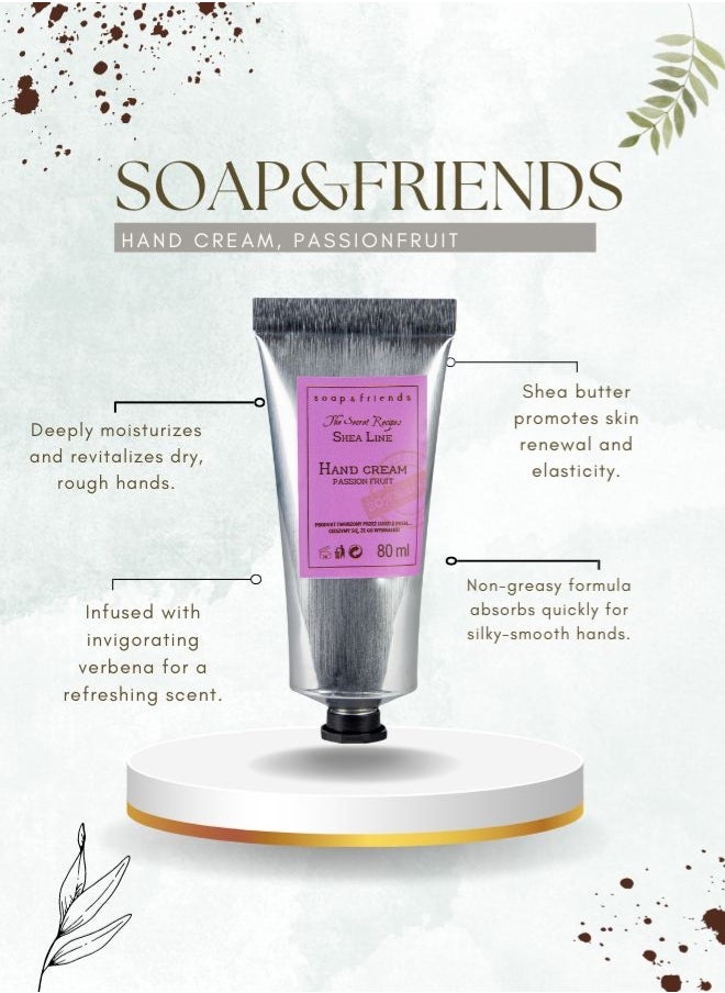 Soap&Friends Soap&Friends Passionfruit Hand Cream 80ml – Tropical Moisturizer with 20% Organic Shea Butter – Natural, Cruelty-Free Hand Cream  - Image 3