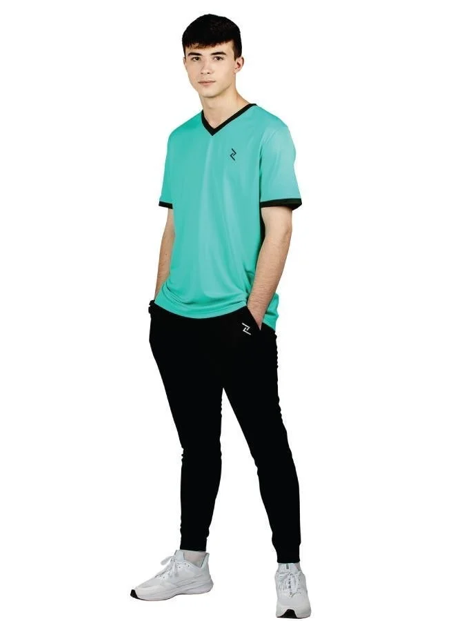 زيسي تي شيرت رجالي برقبة على شكل  وأكمام قصيرة