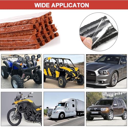 PUIBERS 60 Pcs Tire Repair Plugs, Tire Repair Gum for Tubeless Puncture,Tires Strings Rubber Plug Tool for Car, RV, SUV, ATV, Motorcycle, Truck,Tractor - Image 3