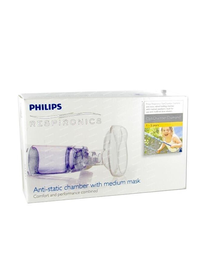 Philips Respironics OptiChamber Diamond Anti-Static Chamber With Medium Mask