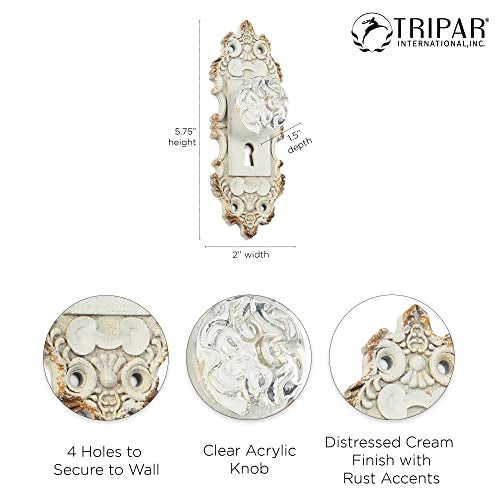 Tripar Decorative Pewter Wall Hook, Vintage Door Knob Style (White) - Image 3