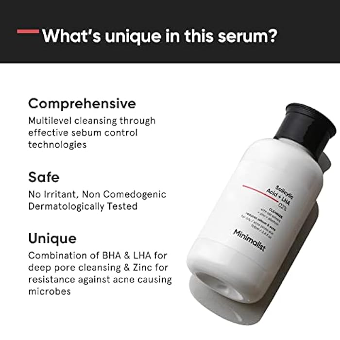 Minimalist 2% Salicylic Acid Face Wash for Oily, Acne Prone Skin (100 ml) | Sulphate free, Anti Acne Face Cleanser With LHA & Zinc For Men & Women - Image 3