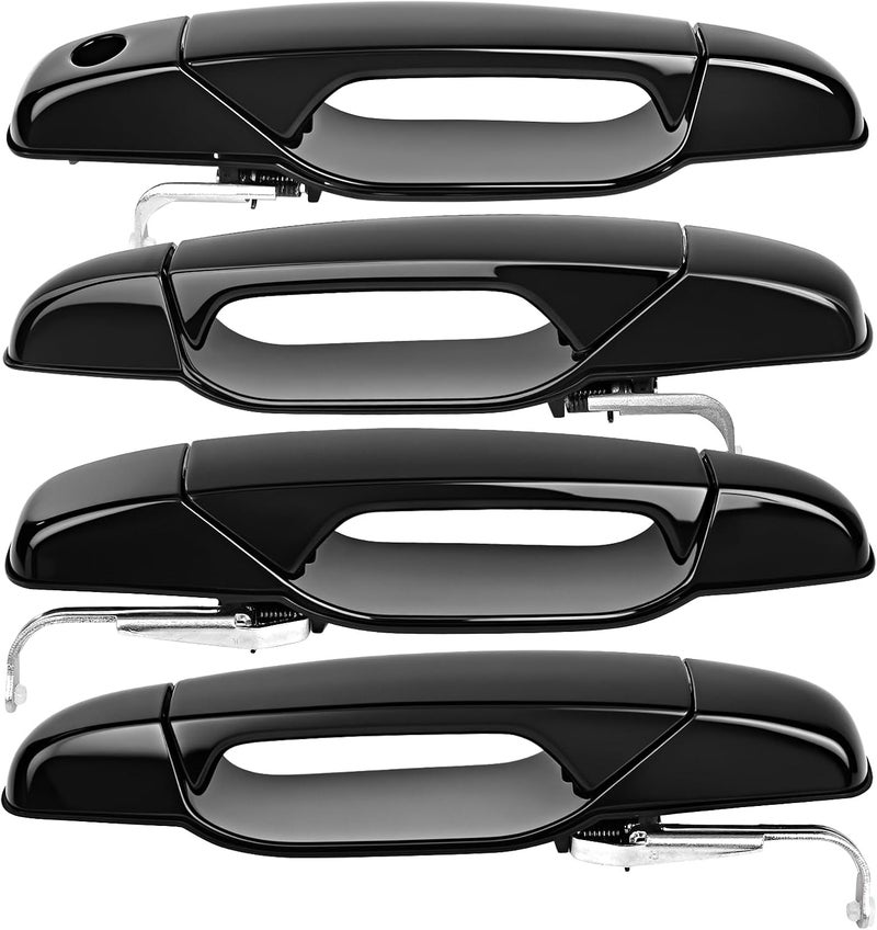 TOP-MAX Exterior Door Handle Set for 2007-2014 Chevy Silverado, Tahoe, Suburban, Avalanche - 4Pcs Black Handles - Image 1