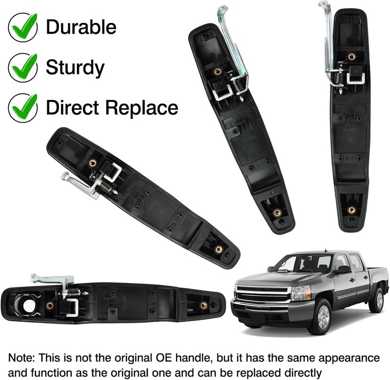 TOP-MAX Exterior Door Handle Set for 2007-2014 Chevy Silverado, Tahoe, Suburban, Avalanche - 4Pcs Black Handles - Image 5