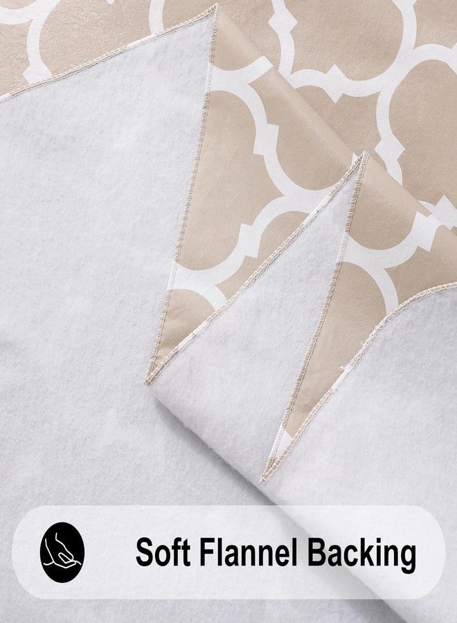 Smiry Rectangle Table Cloth, Waterproof Vinyl Tablecloths with Flannel Backing for Rectangle Tables, Wipeable Spillproof Plastic Tablecloth for Dining, Camping, Indoor and Outdoor (60"x84", Khaki) - Image 5