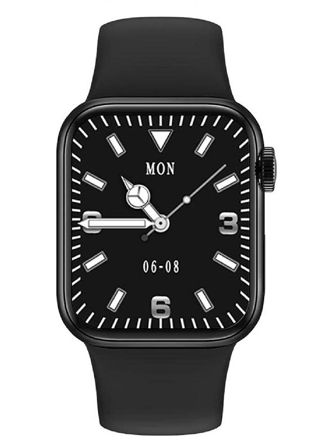 M26 Plus smart watch, wireless charging, 1.77'' 45mm, (iOS Android), touch screen, Bluetooth call, music system, heart rate sensor, IP67 waterproof, Password lock screen - Black