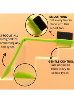 PRIME Foldable 3 in 1 Hair Edge Control Brush Comb Eyebrow Brush Double Sided Edge Brush for Hairstyling, Eyelash Combs and Eyebrow Brushes for Women Men Kids  - Image 2