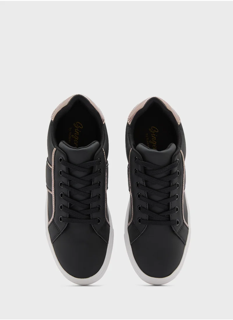 Ginger Contrast Color Panel Sneakers