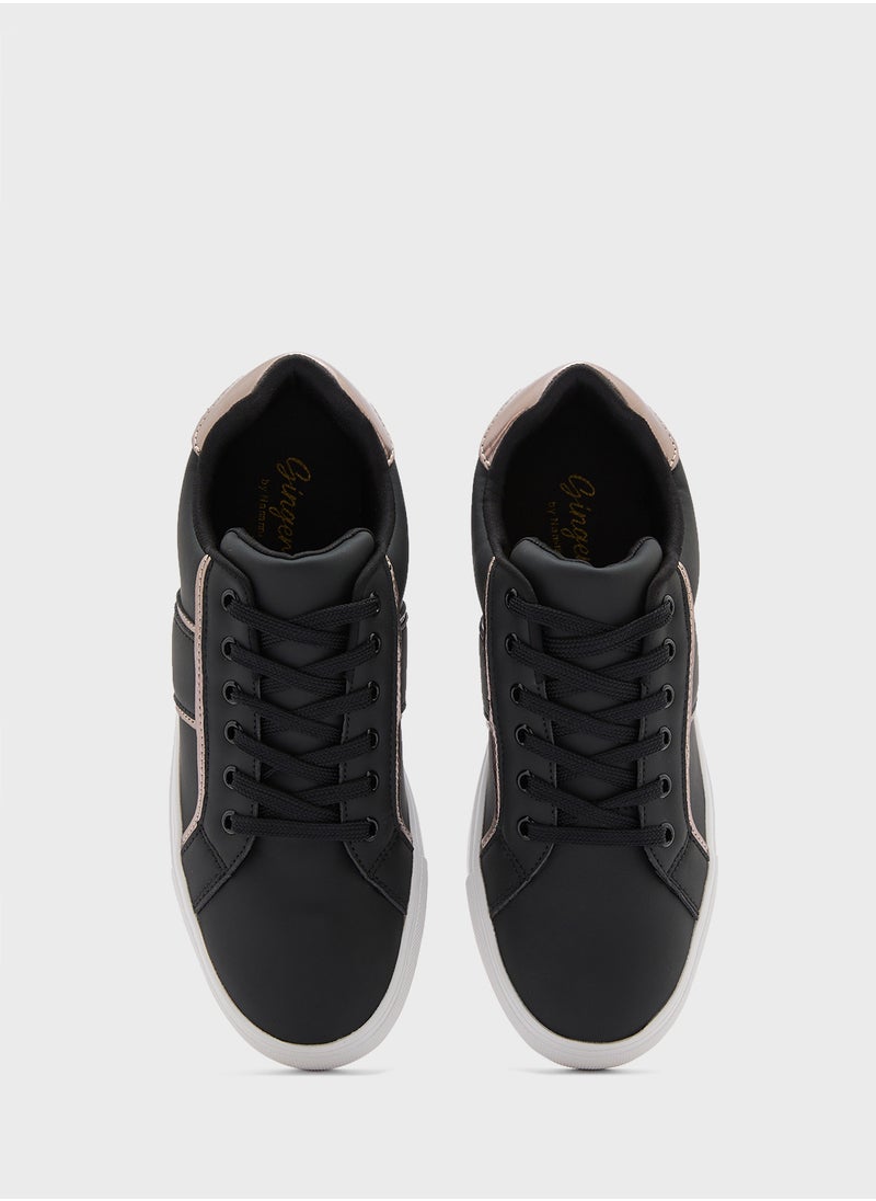 Contrast Color Panel Sneakers