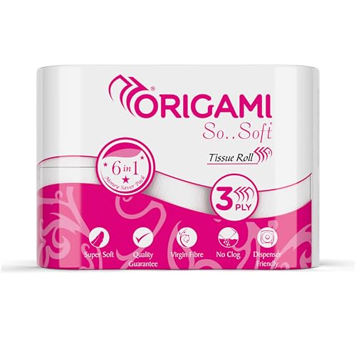 Origami So Soft 3 Ply 6 in 1 Toilet Tissue Paper| Ultra Absorbent with No Clog & Easy Flush Feature | Gentle on Skin (160 Pulls, Total 960 Sheets) - Image 1