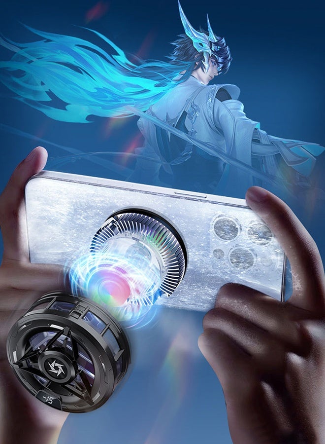 كوزينيست مبرد هاتف للألعاب – مروحة تبريد شبه موصل مزدوجة الوضع مع تثبيت مغناطيسي، مبرد صغير هادئ للهواتف المحمولة والأجهزة اللوحية واللاب توب - Image 3