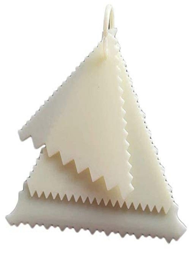 Ochtend ® Plastic Cake Scraper Sawtooth Shape Set of 3 | Fondant & Cake Decorating Scrapers | Icing Smoother, Texture Comb Baking Tool - Image 3