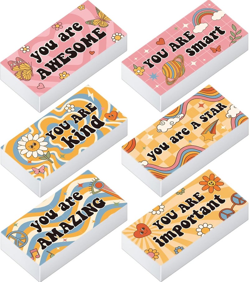 Resurhang 180 Pcs Inspirational Erasers for Kids Pencil Erasers Bulk with Colored Inspirational Words Motivational Eraser for Classrooms Drawing Sketching Back to School Office Supplies (Boho) - Image 1