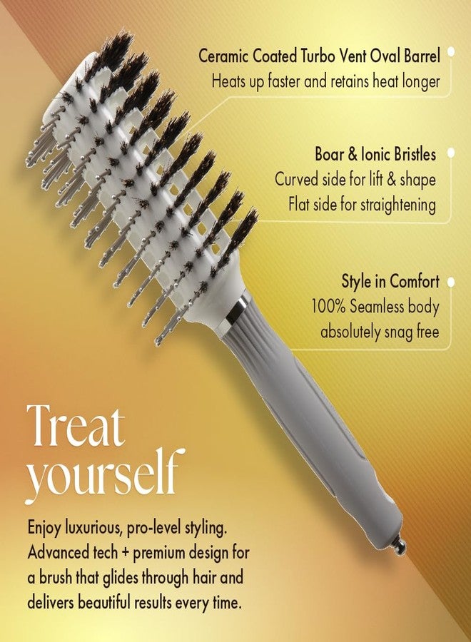 Olivia Garden Turbo Vent Oval Twin & 100% Boar Hair Brush CIOVL-TWINLG (Twin Large) - Image 4