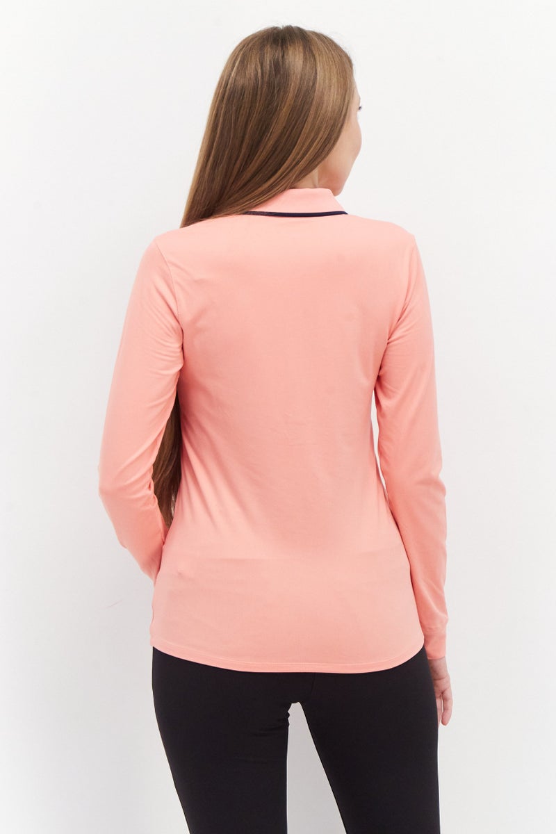 PUMA Women Sportswear Fit Long Sleeve Training Polo Shirt, Peach - Image 3