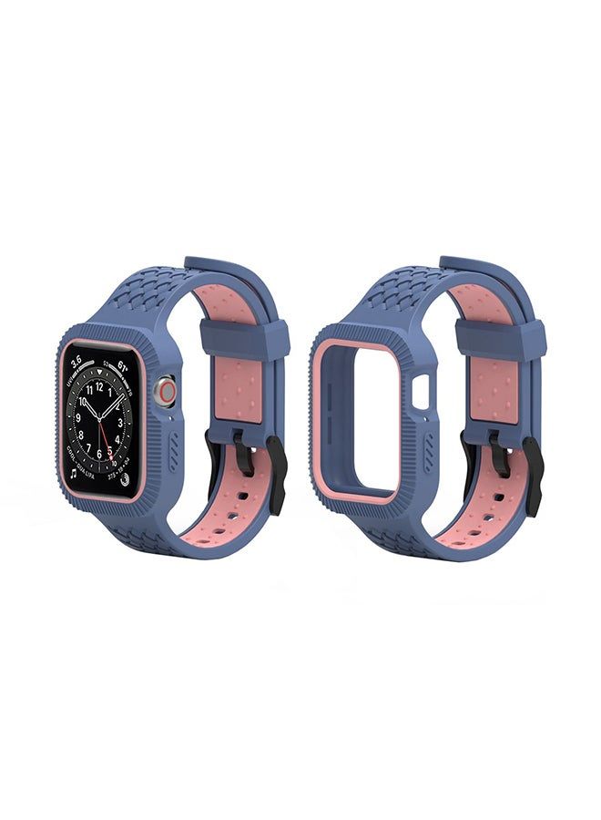 vesus Braided Case Replacement Band For Apple Watch Series 6/SE/5/4 Ocear Blue Pink