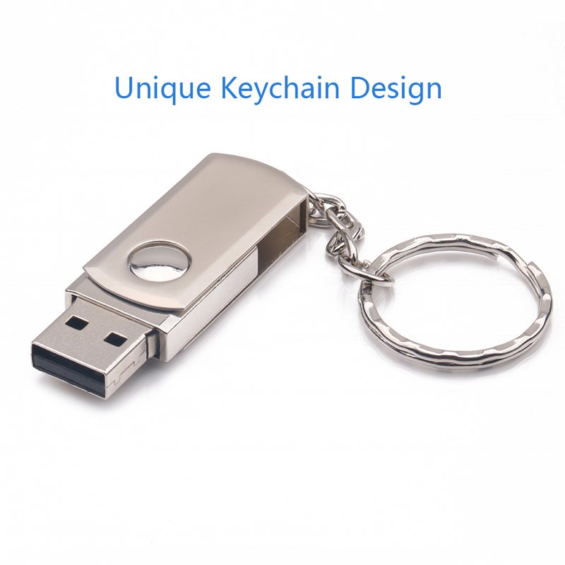 محرك ذاكرة USB قابل للدوران من المعدن بطاقة ذاكرة USB 2.0 بسعة 32 جيجابايت ومفتاح بطاقة فلاش - Image 5