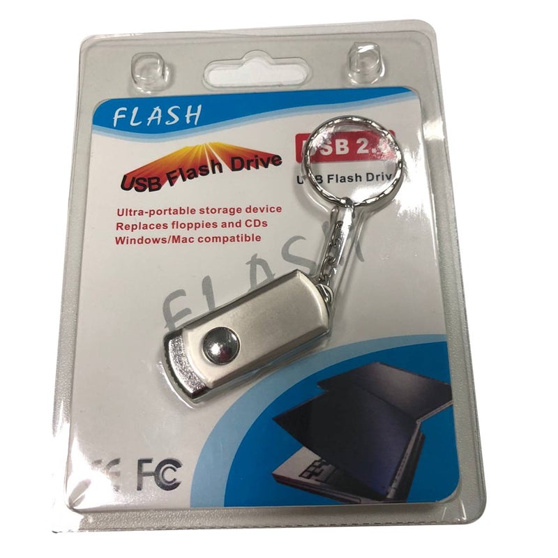 محرك ذاكرة USB قابل للدوران من المعدن بطاقة ذاكرة USB 2.0 بسعة 32 جيجابايت ومفتاح بطاقة فلاش - Image 2