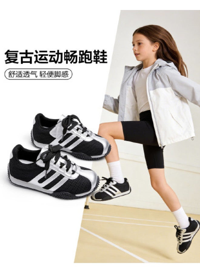 YEARCON Children's Shoes Boys Retro Sports Running Shoes 2026 Spring New Girls Comfortable Breathable Casual Shoes Single Shoes - Image 1