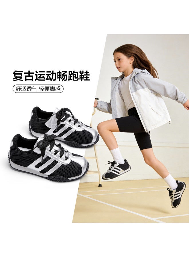 YEARCON Children's Shoes Boys Retro Sports Running Shoes 2026 Spring New Girls Comfortable Breathable Casual Shoes Single Shoes - Image 2