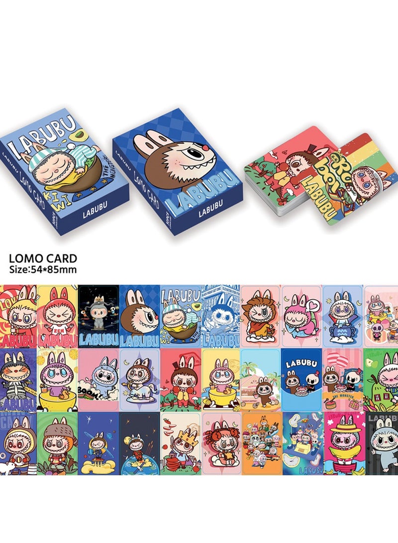 LABUBU 30-Piece  LOMO Card Collection - Double-Sided Kawaii Art Photos - Image 2