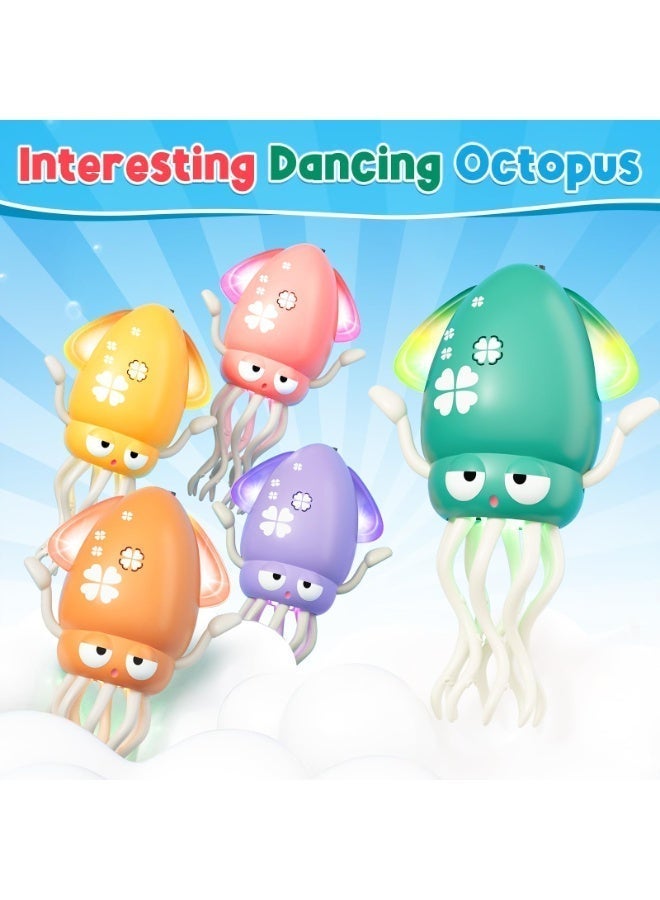كونشاو لعبة طفل م Squid ترفرف مع الضوء والموسيقى، أخطبوط كهربائي يزحف للوقت البطن، لعبة طفل تفاعلية قابلة للشحن للأطفال من 3 إلى 6 سنوات، لعبة رقص تعليمية ممتعة للأولاد والبنات – خضراء - Image 2