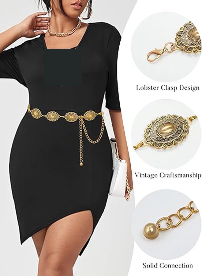 اتش واي حزام كونشو معدني غربي للنساء ، حزام خصر بوهو راعية البقر للفساتين والجينز والسراويل - Image 5