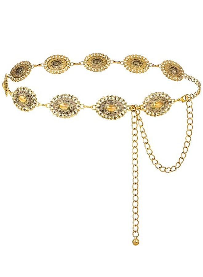 اتش واي حزام كونشو معدني غربي للنساء ، حزام خصر بوهو راعية البقر للفساتين والجينز والسراويل - Image 1