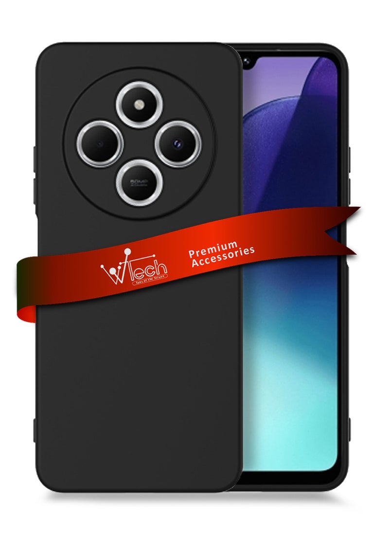 Wtech Xiaomi Redmi 14C 4G 2024 Premium Soft Liquid Silicone Case Cover - Black  - Image 1