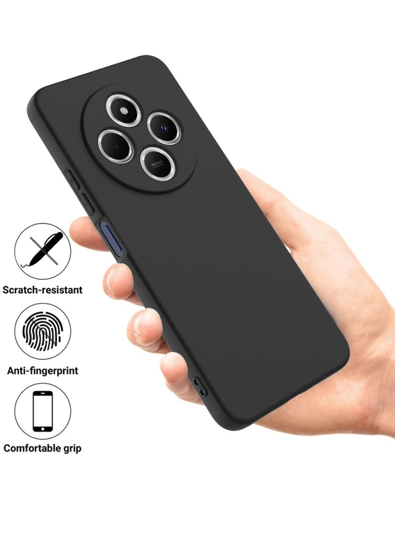 Wtech Xiaomi Redmi 14C 4G 2024 Premium Soft Liquid Silicone Case Cover - Black  - Image 2