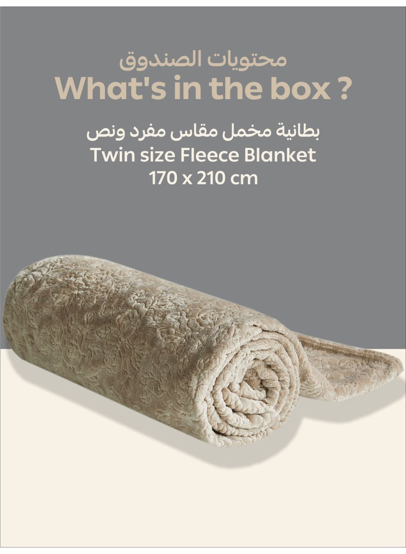 Donetella Fleece Blanket, Single Size 170x240 cm, 300 GSM, Floral Texture - Lightweight Ultra Soft & Warm Solid Throw Blanket, Cozy for Sofa, Bed & Couch  - Image 3
