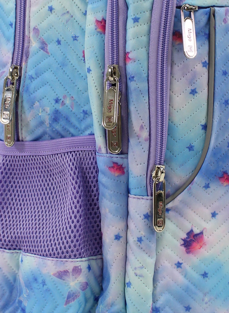 Migo Backpack 18 Inches – Baby Blue & Purple - Image 3