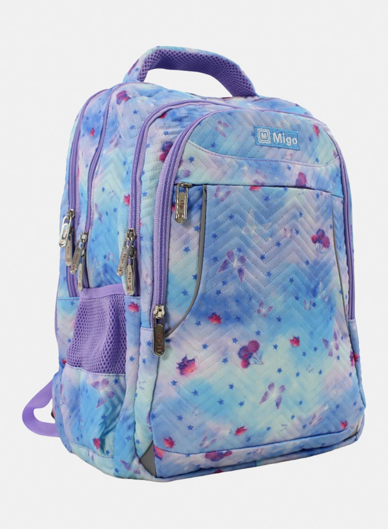 Migo Backpack 18 Inches – Baby Blue & Purple - Image 1