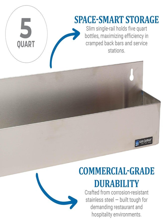 سان جامار سكة سان جامار السريعة بسعة 5 كوارت للمطابخ والحانات والمطاعم، مصنوعة من الفولاذ المقاوم للصدأ، 22.25 بوصة، فضية اللون - Image 3