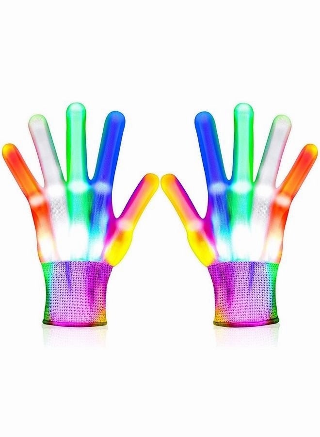 MIXDE A Pair of Led Gloves, Flashing Light Up Gloves, LED Light Glow Gloves Cool Fun Toys , Light-up Party, Costume Party Favors for Age 3-12 Kids Teens - Image 1