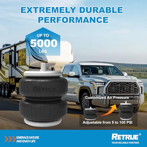RETRUE Rear Air Bags Suspension Kit for Toyota Tundra 2007-2021 Truck Towing, 5000 Lbs of Load Leveling Capacity, Replacement for Firestone 2445 Ride Rite Airbags for Trucks Rear Suspension - Image 4