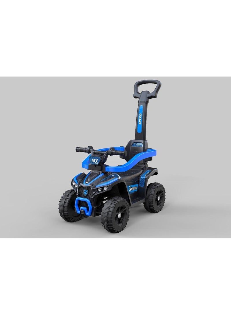 4-in-1 blue Ride-On Push Car for Kids – Stylish ATV Design with Handle, Guardrail, Footrest & Storage – For Girls Ages 1-3**