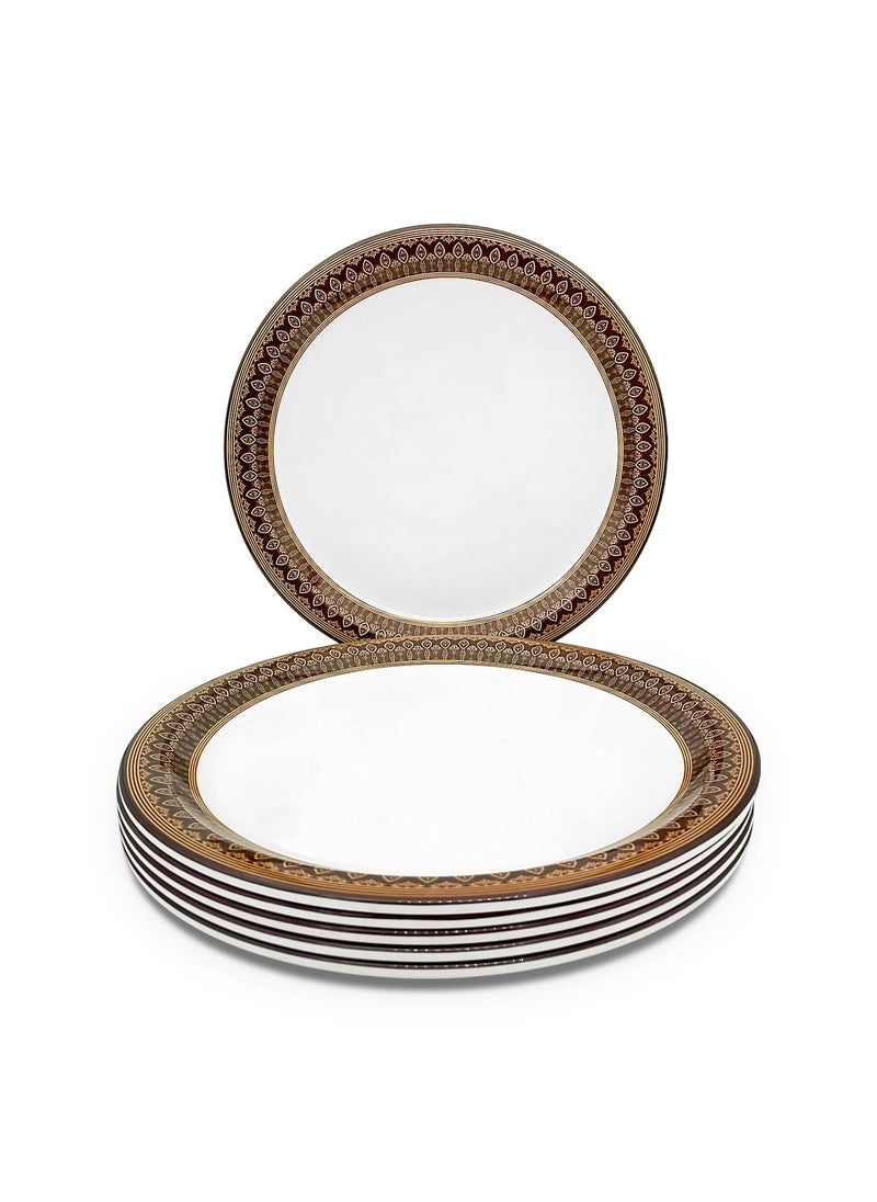 Superware Superware | Pure Melamine | Buffet Plate Set – Royal Golden Brown 12.5” (6 nos.) | Stain Free, Glazed Finish  - Image 1