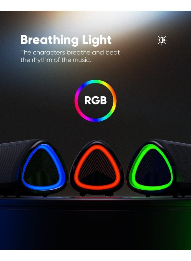 مكبر صوت لاسلكي محمول بتقنية البلوتوث 5.3، مقاوم للماء IPX5، عمر بطارية يصل إلى 20 ساعة، جودة مكالمات عالية الدقة، إضاءة اختيارية، يدعم تقنية ستيريو لاسلكية حقيقية TWS - أسود - Image 5