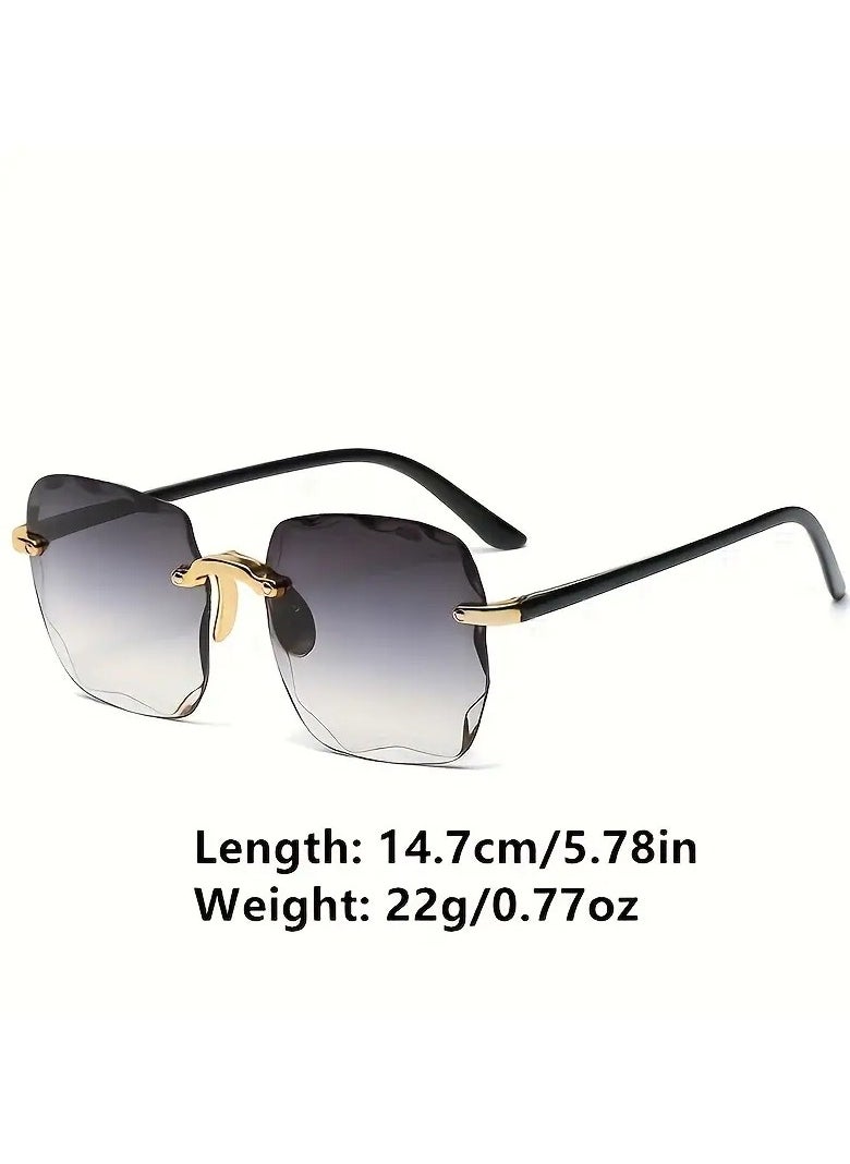Ucanbe - Square Rimless Fashion Sunglasses for Women Men - Image 1