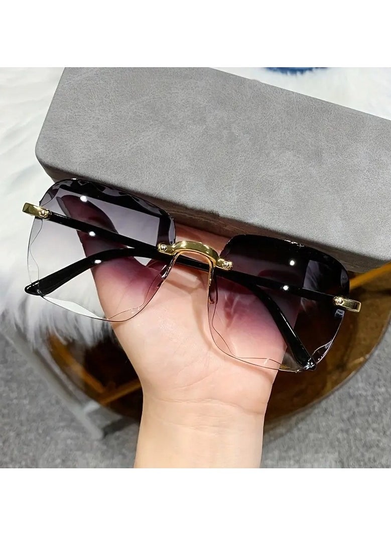 Ucanbe - Square Rimless Fashion Sunglasses for Women Men - Image 1